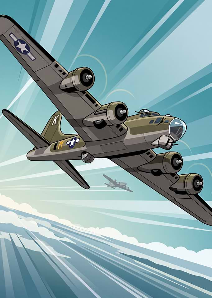 B17 Flying Fortress Bomber Pixel