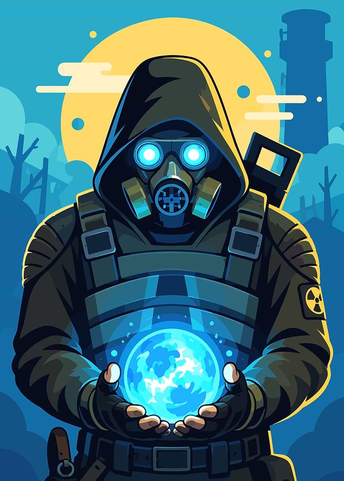 Post-Apocalyptic Stalker Holding Energy Orb