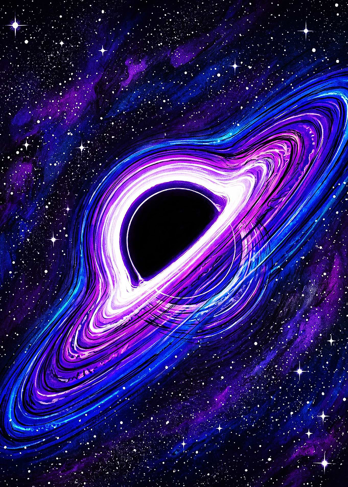 Vibrant Purple and Blue Black Hole