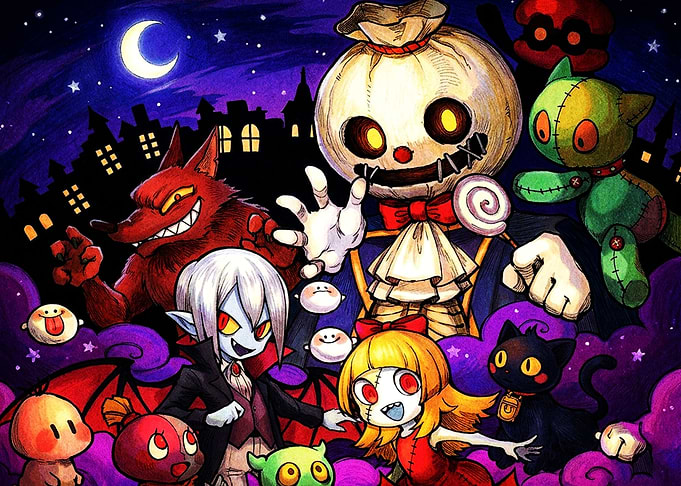 Halloween Themed Anime Character Illustration