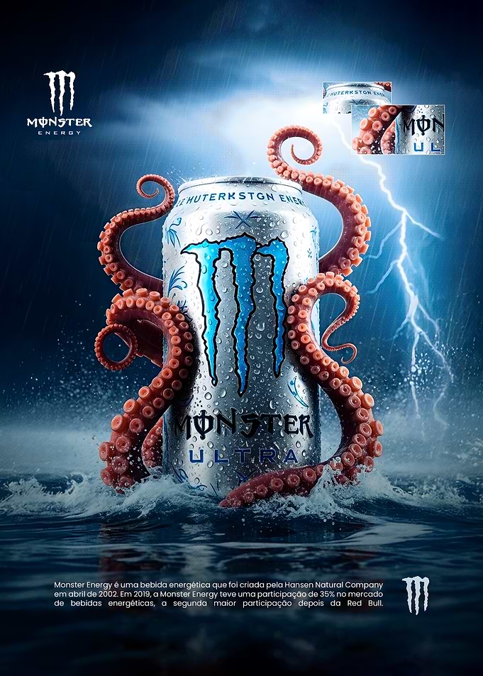 Monster Ultra Energy Drink Kraken Advertisement