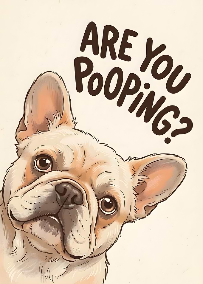 Funny French Bulldog Bathroom Sign