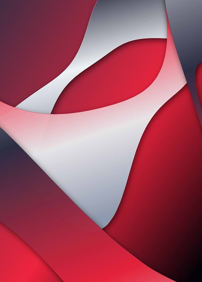 Abstract Red and Silver Curves