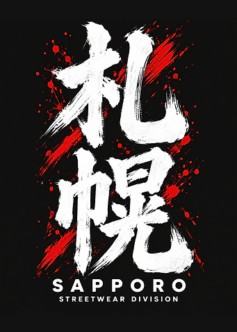 Sapporo Streetwear Division Japanese Calligraphy Design