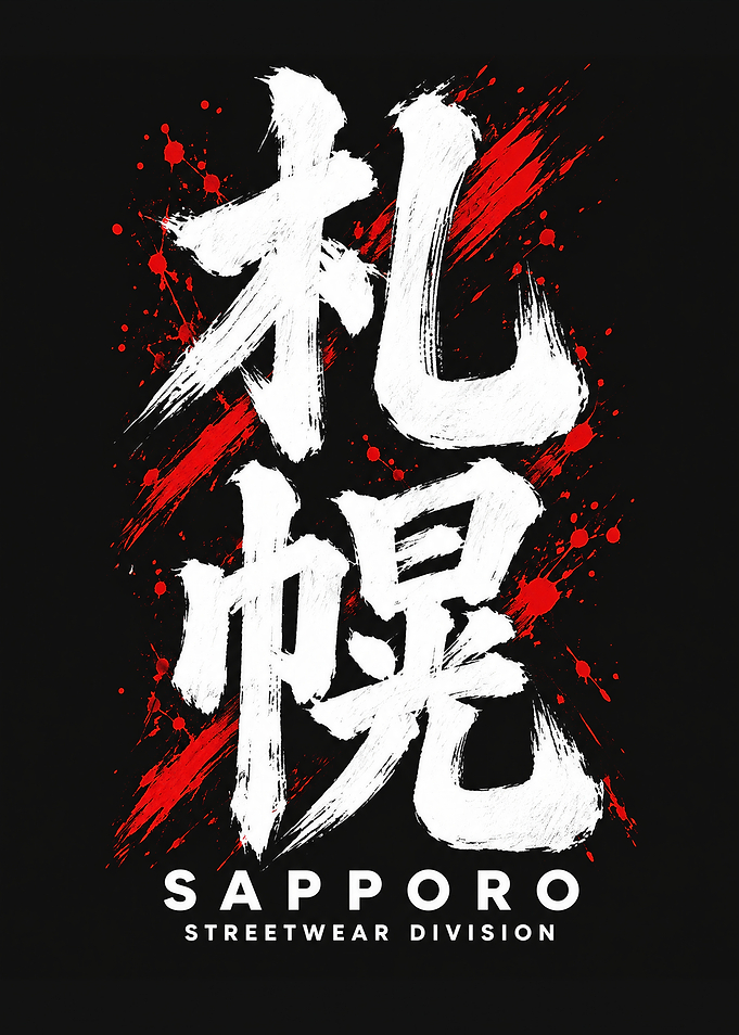 Sapporo Streetwear Division Japanese Calligraphy Design