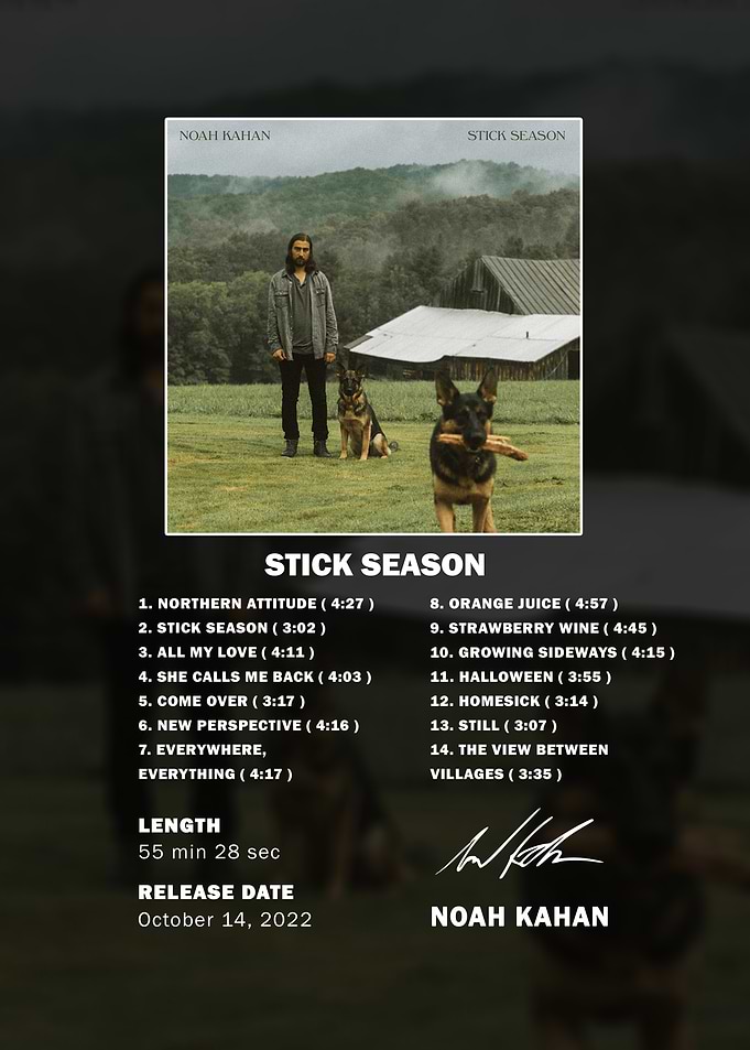 Noah Kahan Stick Season Album Poster
