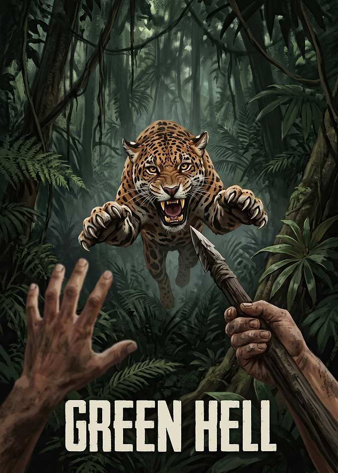 Green Hell Jaguar Attack Poster