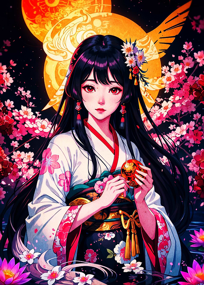 Anime Girl in Traditional Kimono