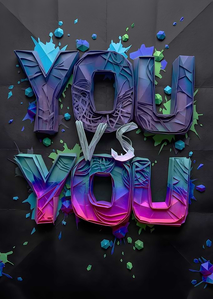 You vs You Paper Art Typography