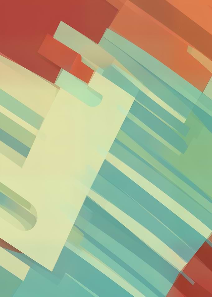 Abstract Geometric Layers in Pastel Tones