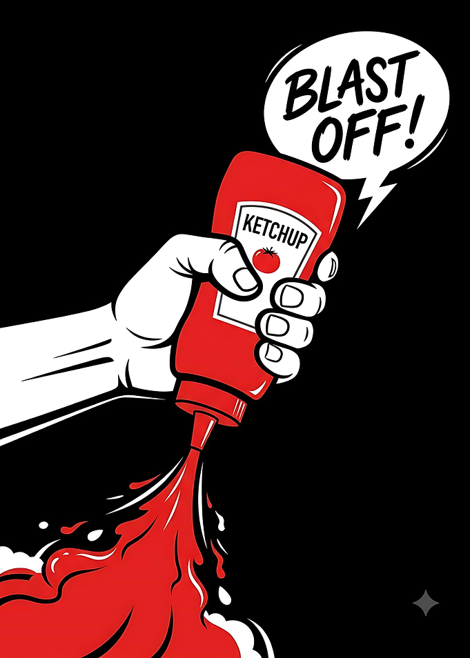 Ketchup Blast Off Pop Art
