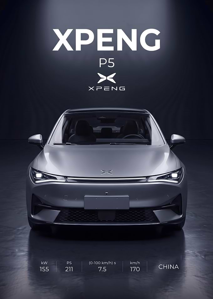 XPENG P5 Electric Sedan Promotional Poster