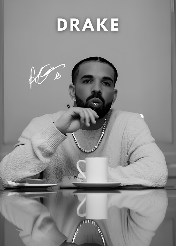 Drake Portrait with Signature