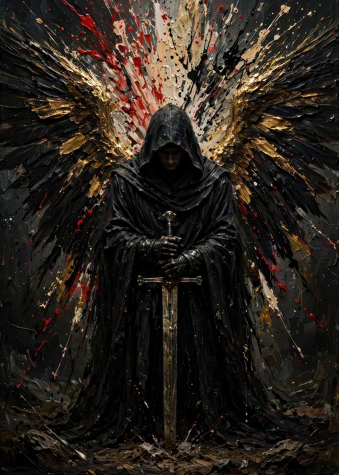 Dark Angel Warrior with Sword