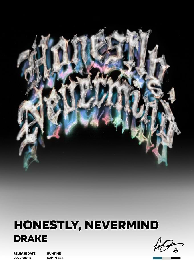 Drake Honestly Nevermind Album Poster