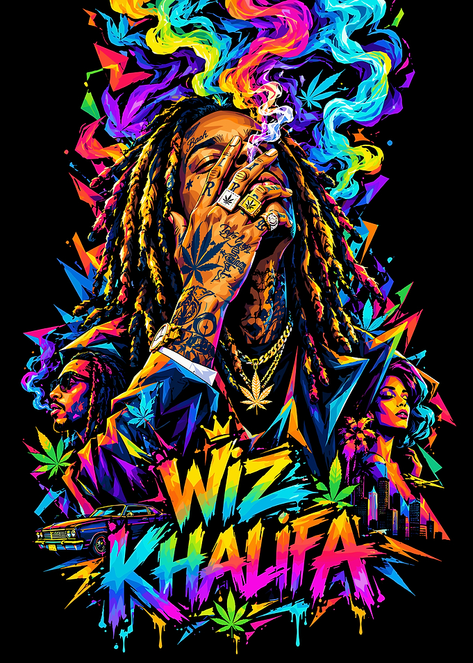 Wiz Khalifa Vibrant Pop Art Portrait