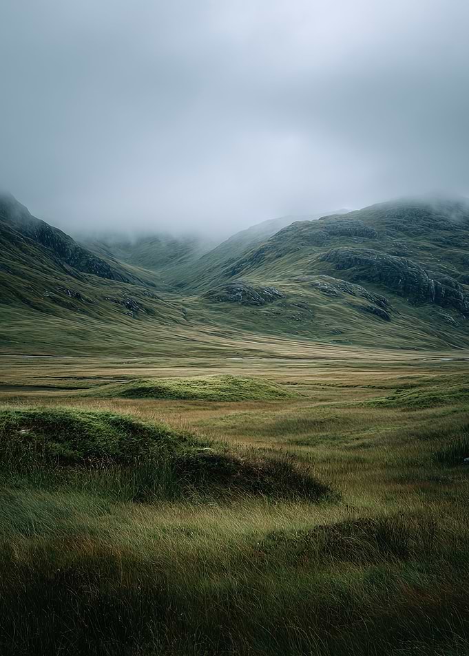 Misty Scottish Highlands Landscape | Moody Valley Landscape