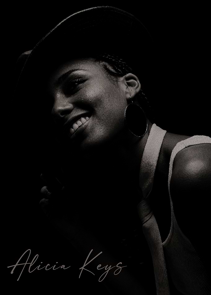 Alicia Keys Noir Portrait Poster