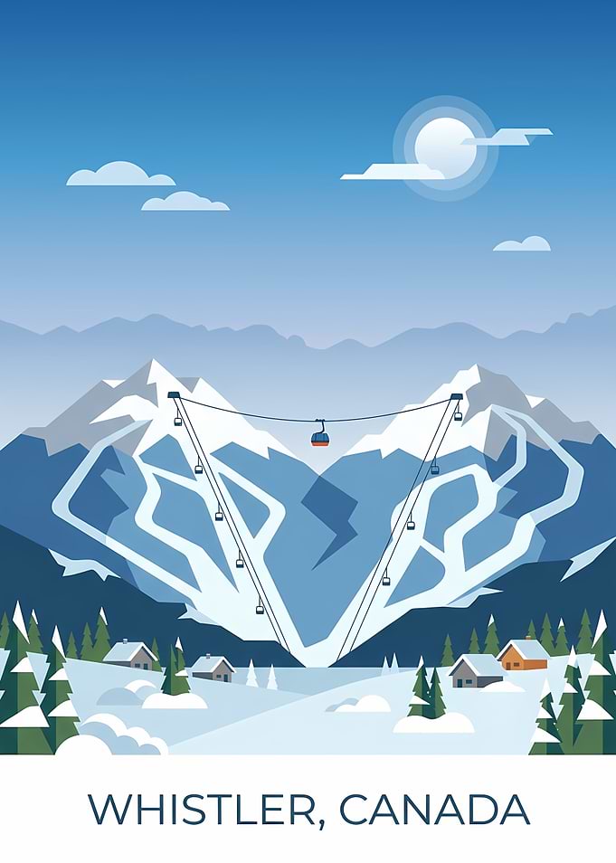 Whistler Canada Ski Resort Travel Poster