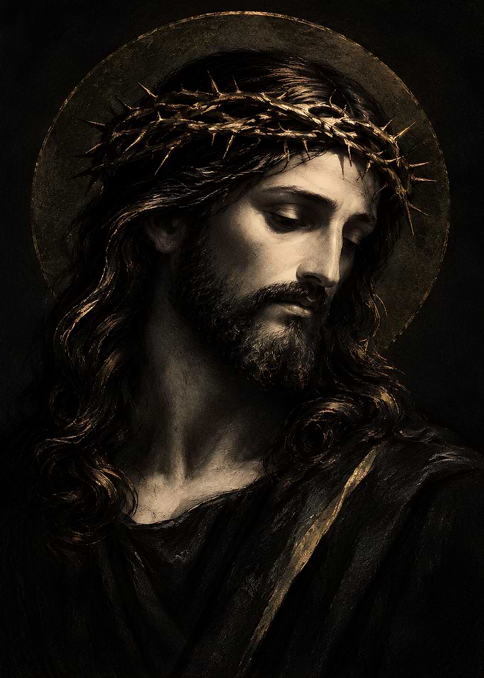 Portrait of Jesus with Crown Thorns