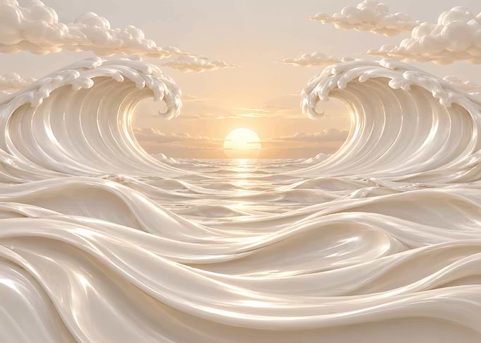 Surreal Milk Ocean Sunset