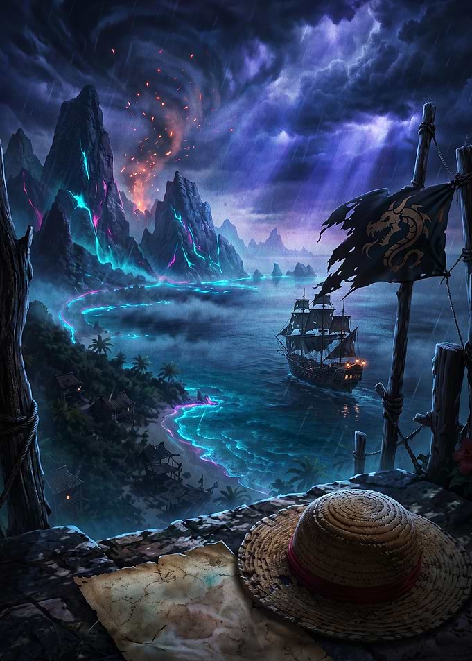 Pirate Island Storm Fantasy Art