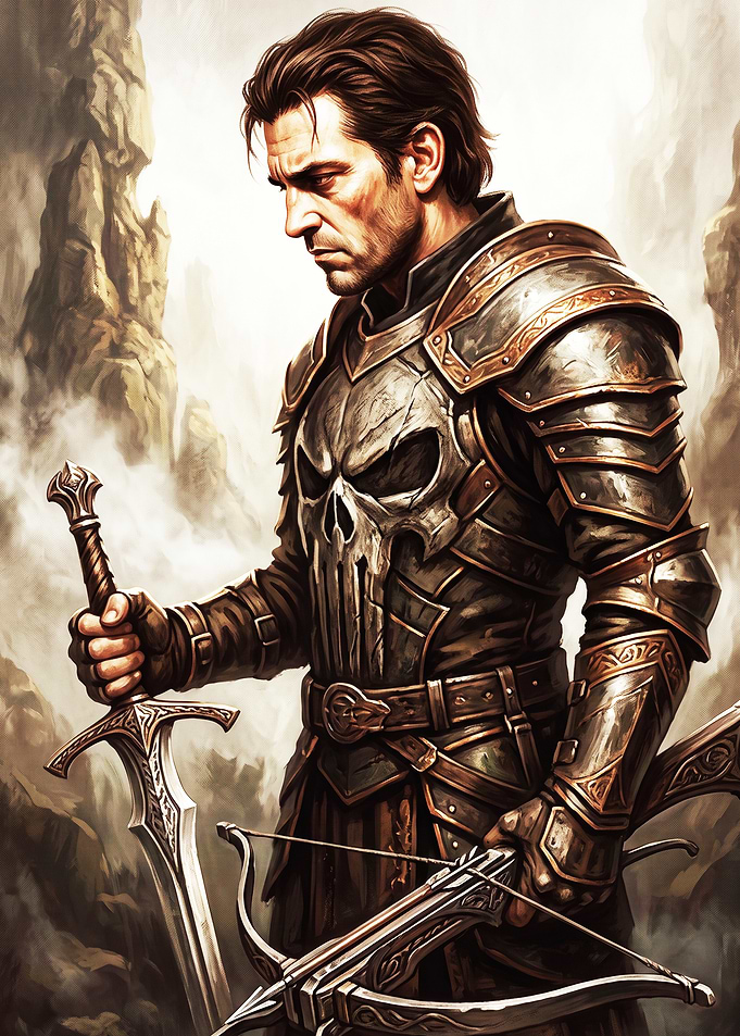 Medieval Punisher Warrior with Crossbow