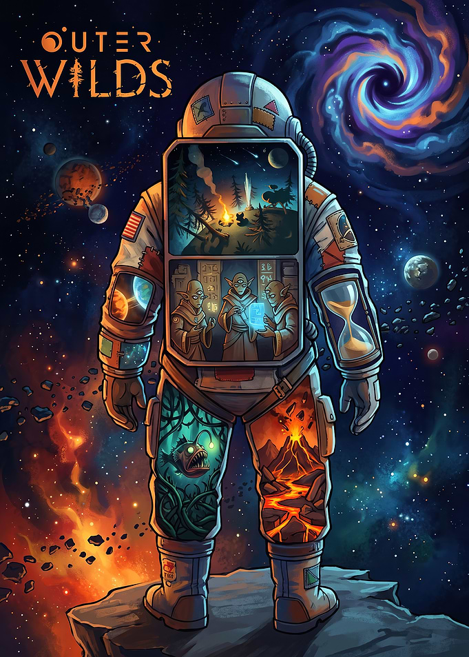 Outer Wilds Astronaut Space Poster