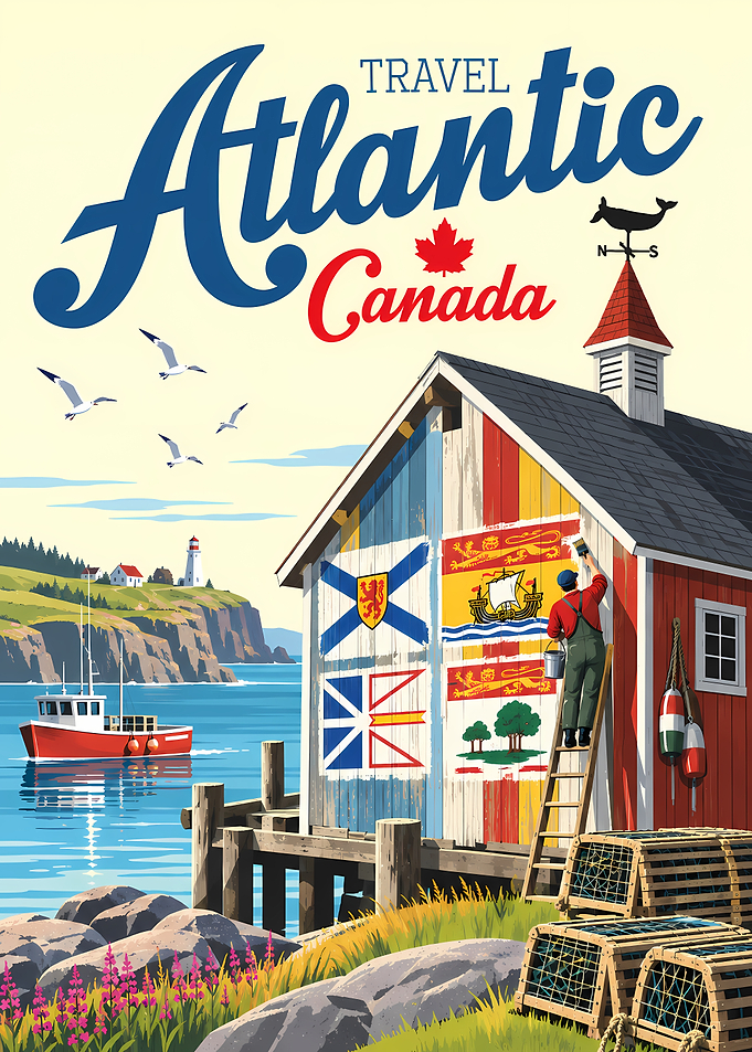 Travel Atlantic Canada Vintage Poster