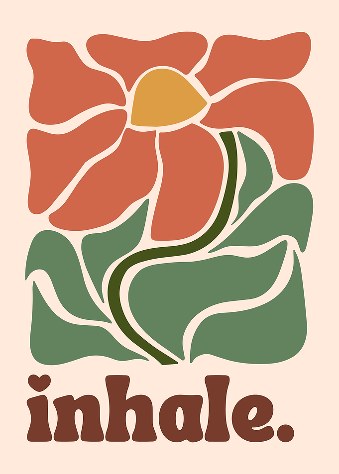 Inhale Retro Floral Art Print