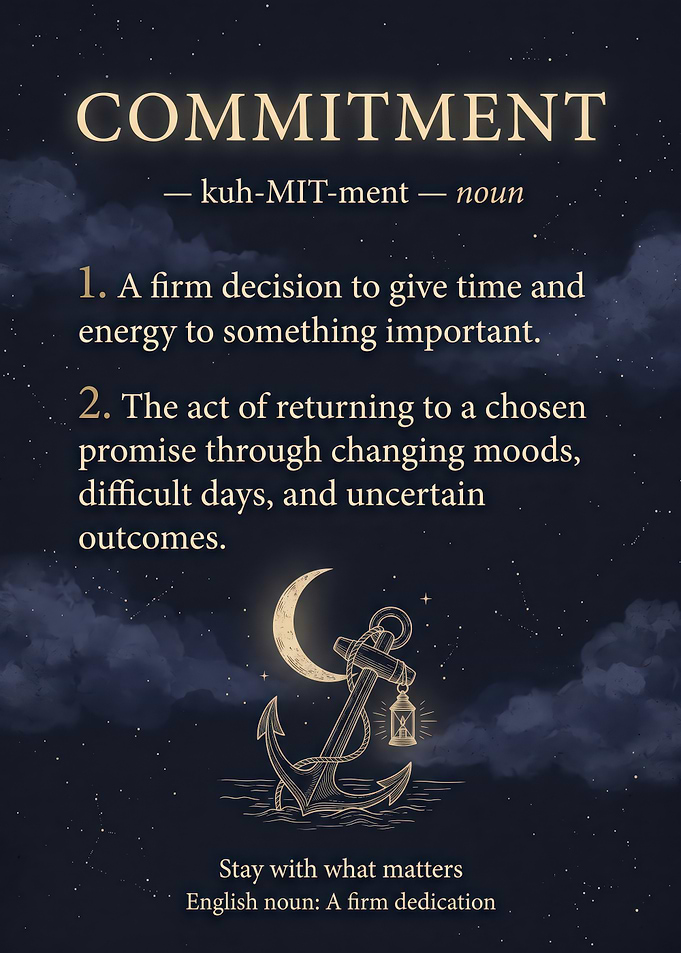 Inspirational Commitment Definition Poster