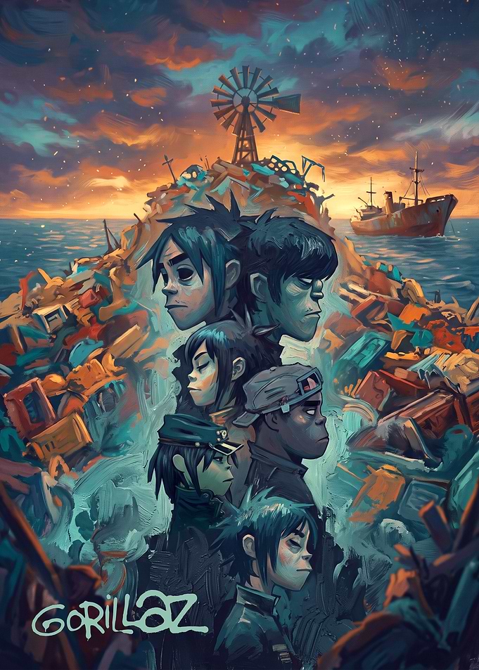 Gorillaz Plastic Beach Album Art