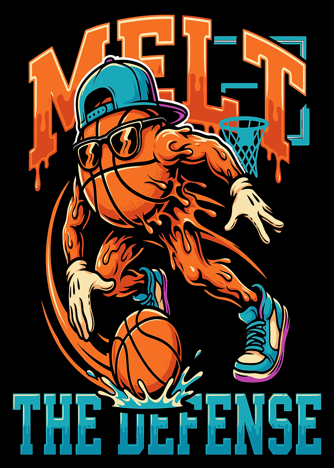 Melt The Defense Basketball Graphic