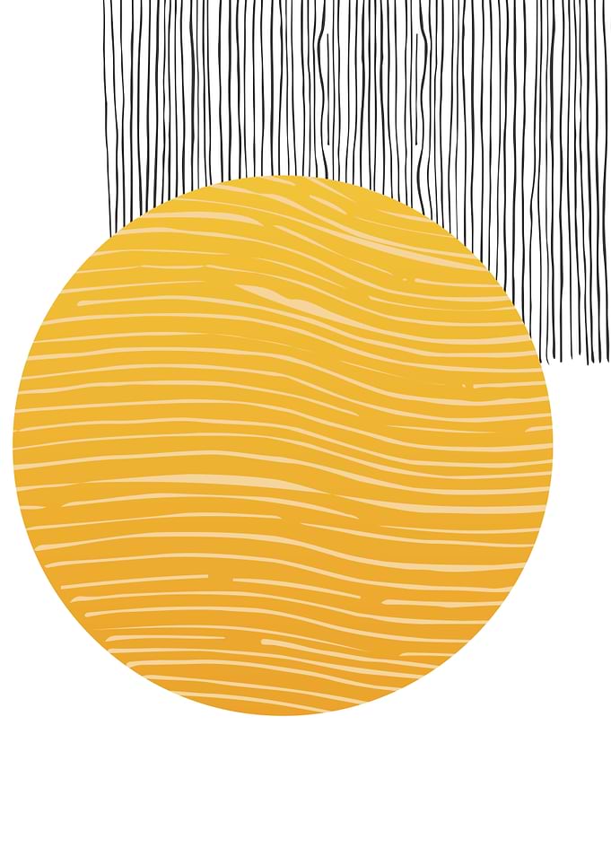 Minimalist Abstract Yellow Circle Art
