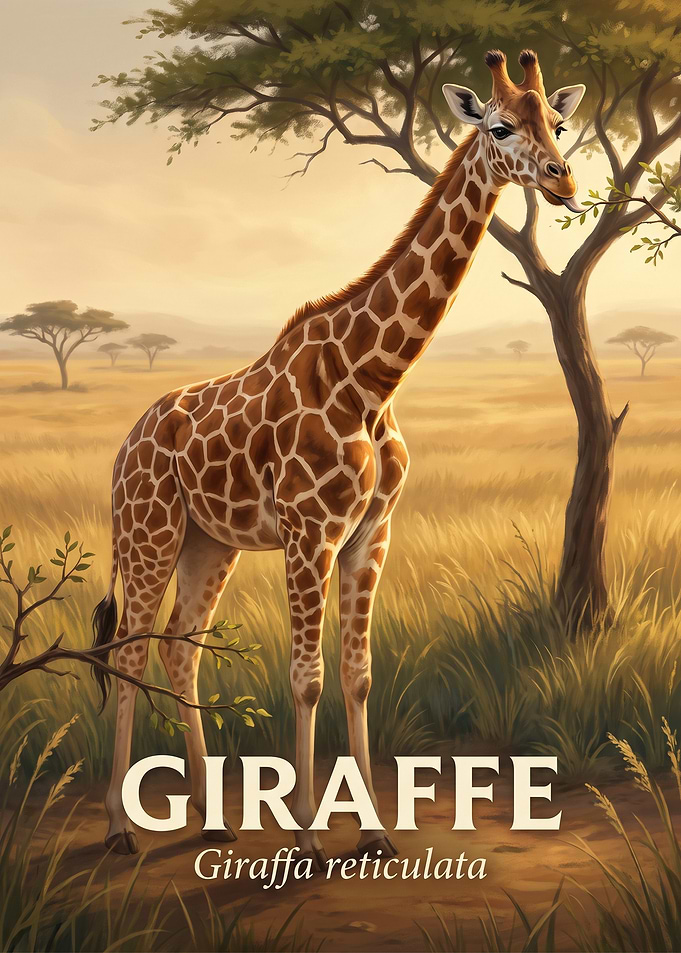 Majestic Giraffe in African Savanna