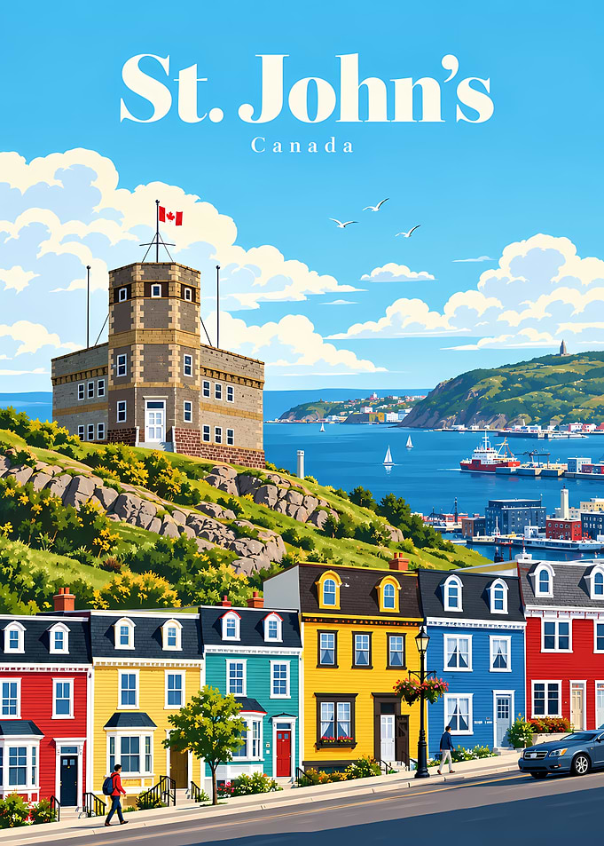 St. John's Newfoundland Travel Poster
