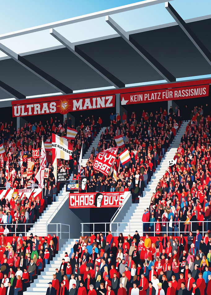 Ultras Mainz Football Stadium Crowd