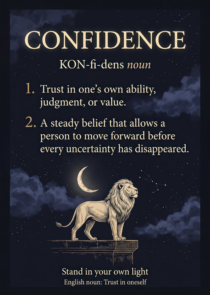 Confidence Definition Inspirational Poster