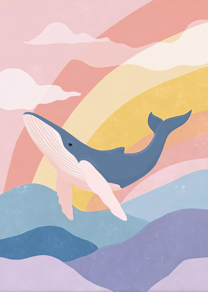 Pastel Whale Journey