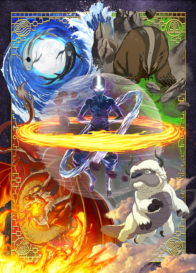 Avatar Aang in the Avatar State - The Four Elements