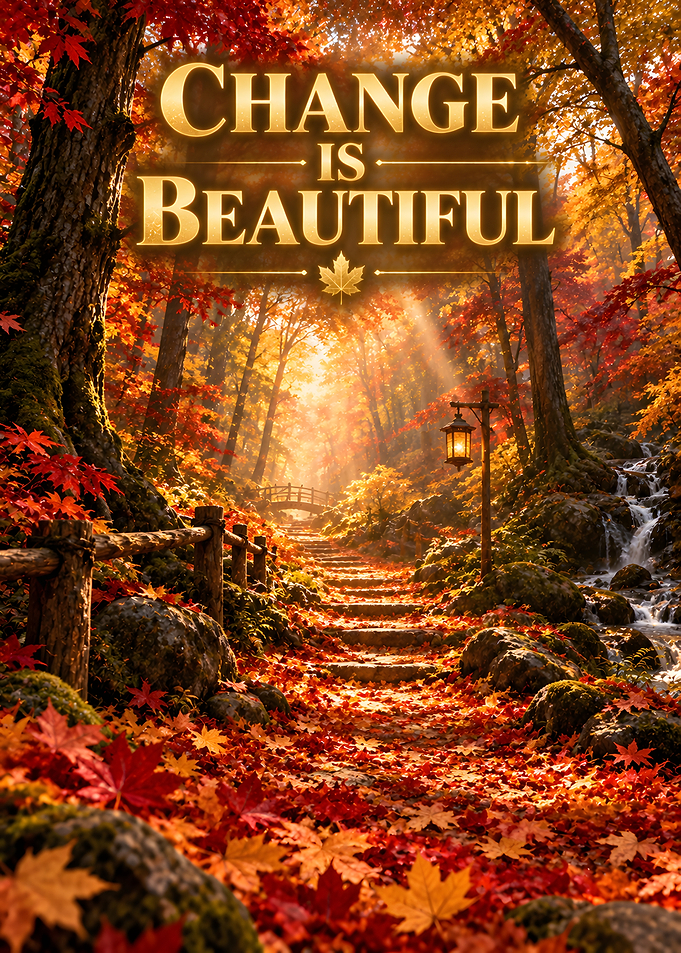 Autumn Forest Trail Golden Foliage Art