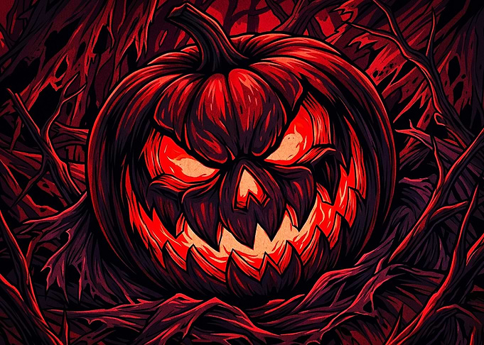 Sinister Glowing Jack-o'-lantern