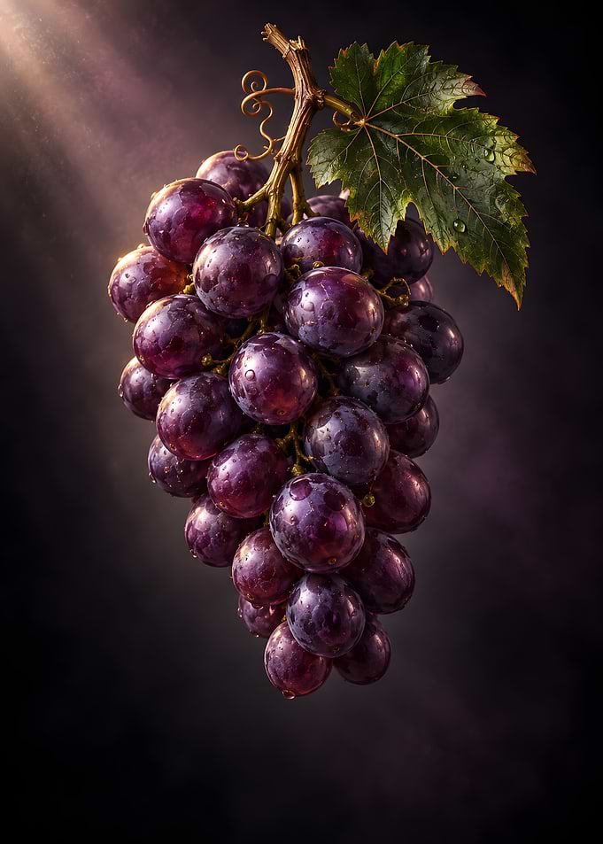 Fresh Cluster of Purple Grapes