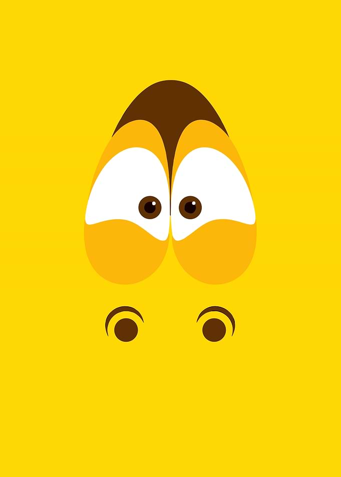 Minimalist Giraffe Face Illustration