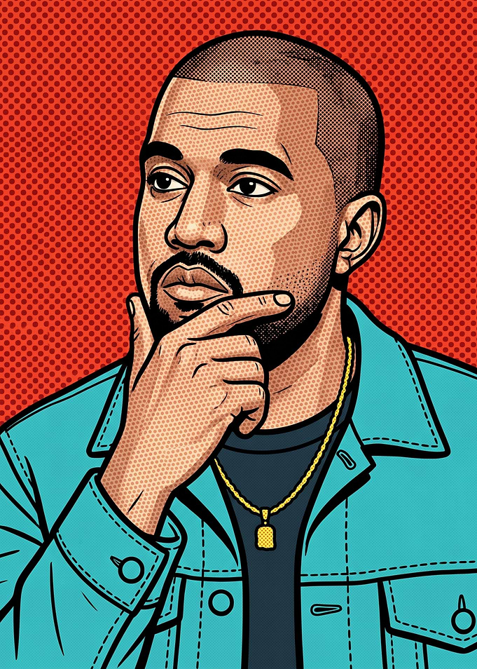Pop Art Portrait of Kanye West