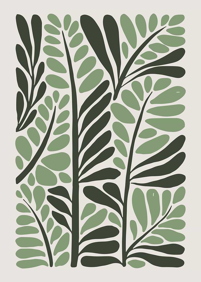 Minimalist Botanical Leaf Pattern Art