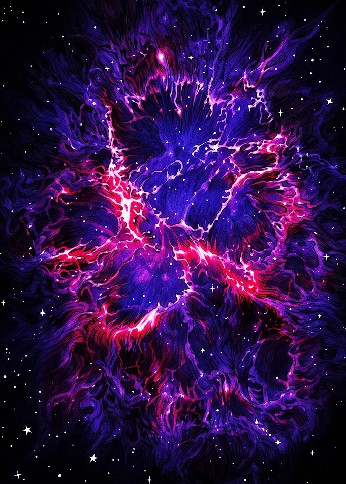 Vibrant Purple and Pink Nebula