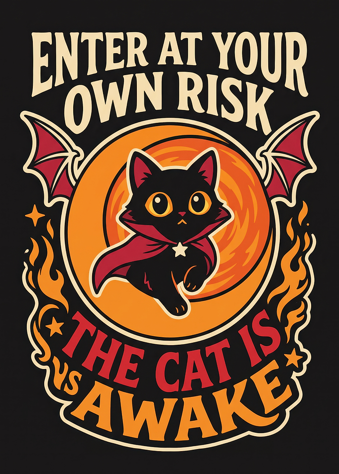 Vampire Cat Halloween Graphic