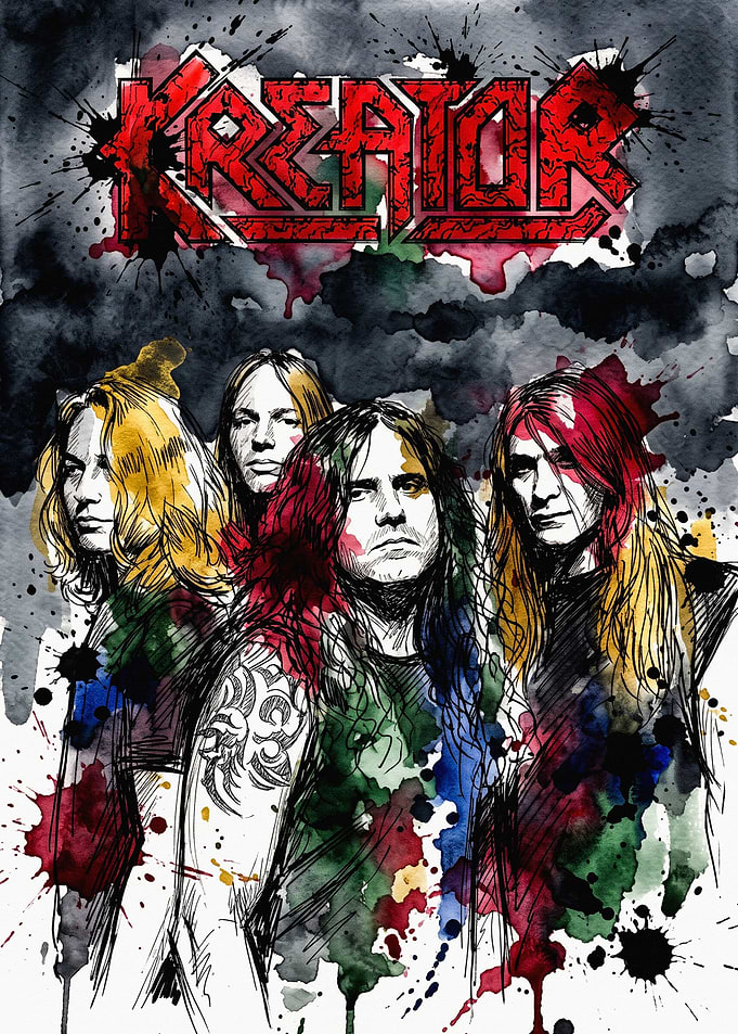 Kreator Thrash Metal Band Watercolor Art