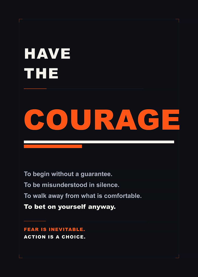 Inspirational Courage Quote Poster